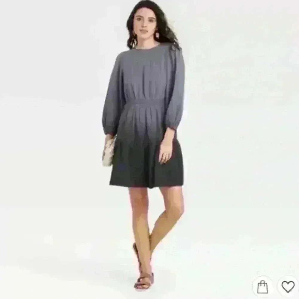 Women’s Universal Threads Blue Ombre Bubble Sleeve Dress XS NWOT